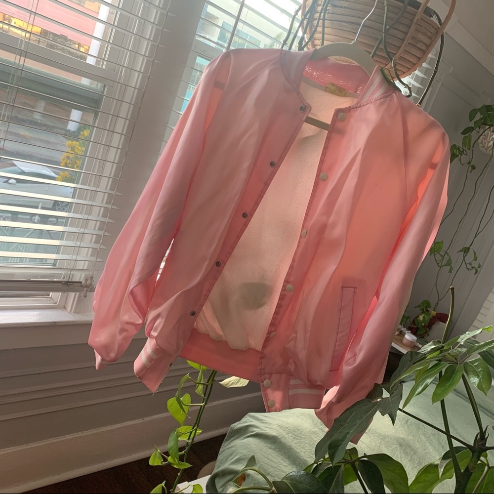 Pink Satin vintage bomber